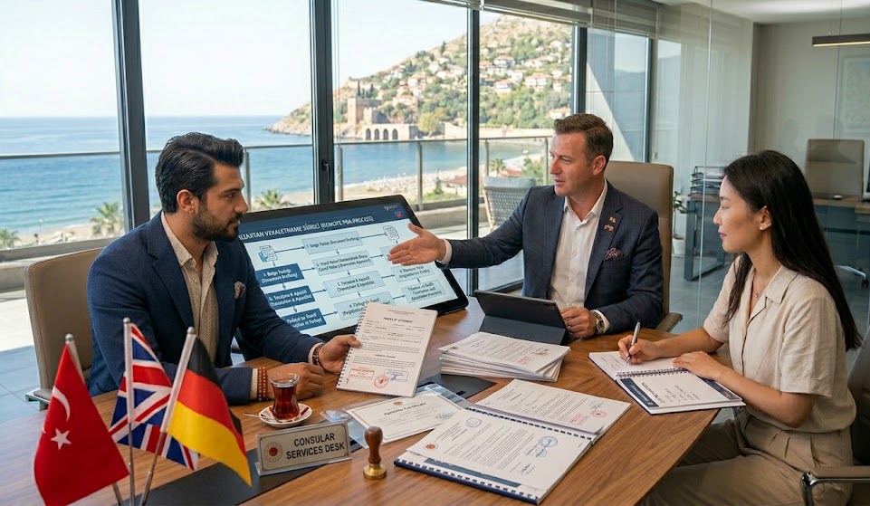 Real estate consultant having a video call with an international buyer