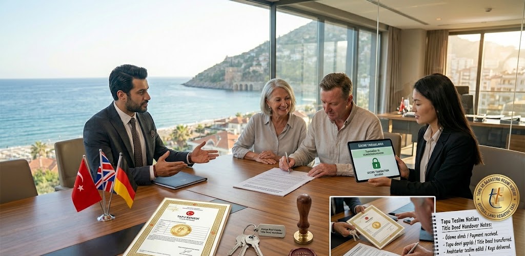 Buyer securely signing reservation documents digitally
